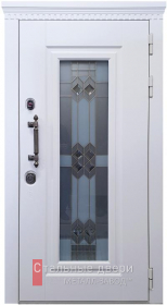 Стальная дверь Дверь с витражом №6 с отделкой МДФ ПВХ