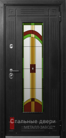 Стальная дверь Дверь с витражом №25 с отделкой МДФ ПВХ
